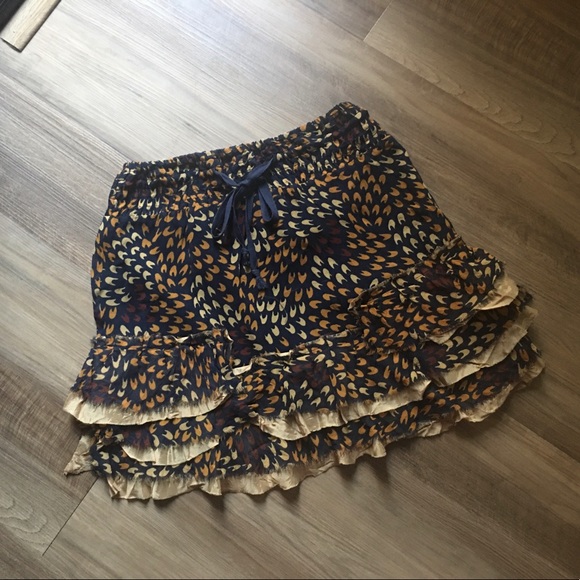 Free People Dresses & Skirts - Free People Silk Ruffle Miniskirt